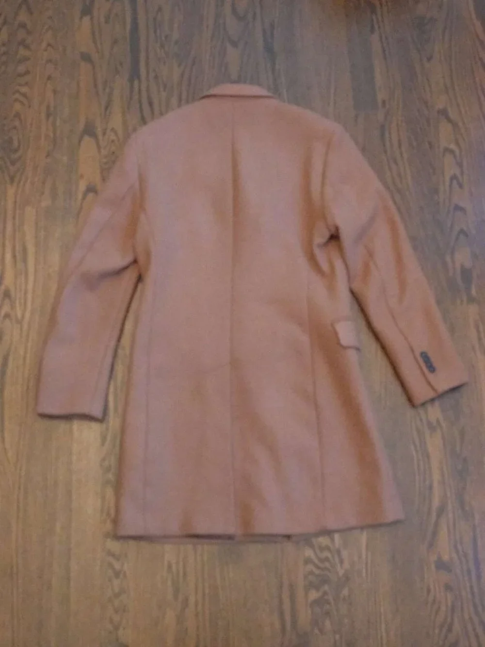 Men's Classic Single-Breasted Tan Wool Coat